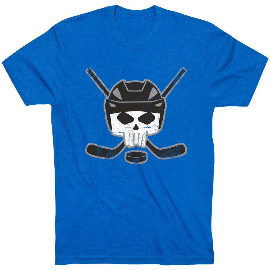 Hockey Short Sleeve Tee - Hockey Helmet Skull