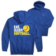 Softball Hooded Sweatshirt - Eat. Sleep. Softball (Back Design)