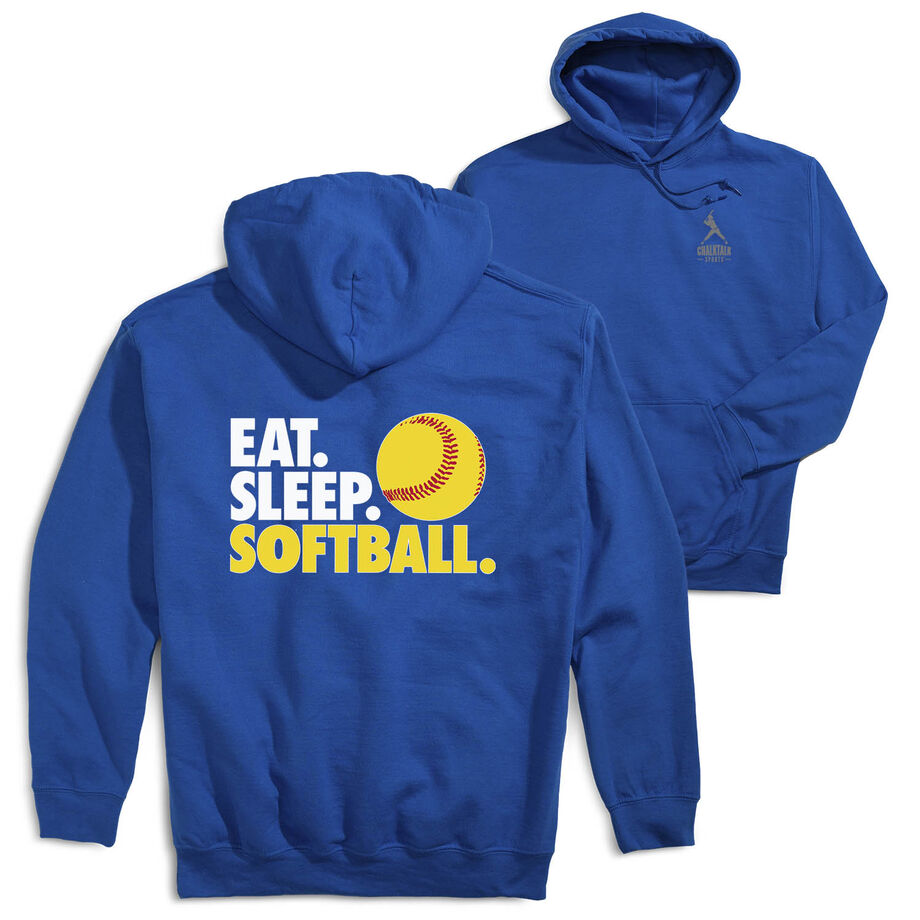 Softball Hooded Sweatshirt - Eat. Sleep. Softball (Back Design)