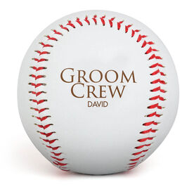Engraved Baseball - Groom Crew
