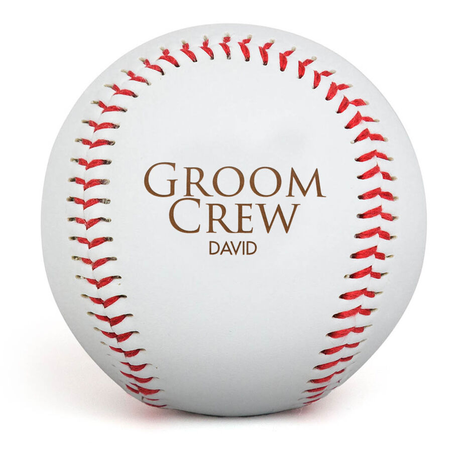 Engraved Baseball - Groom Crew