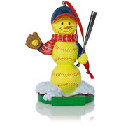 Softball Ornament - Softball Snowman