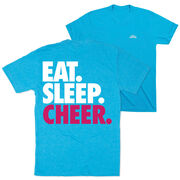 Cheerleading Short Sleeve T-Shirt - Eat Sleep Cheer (Back Design)