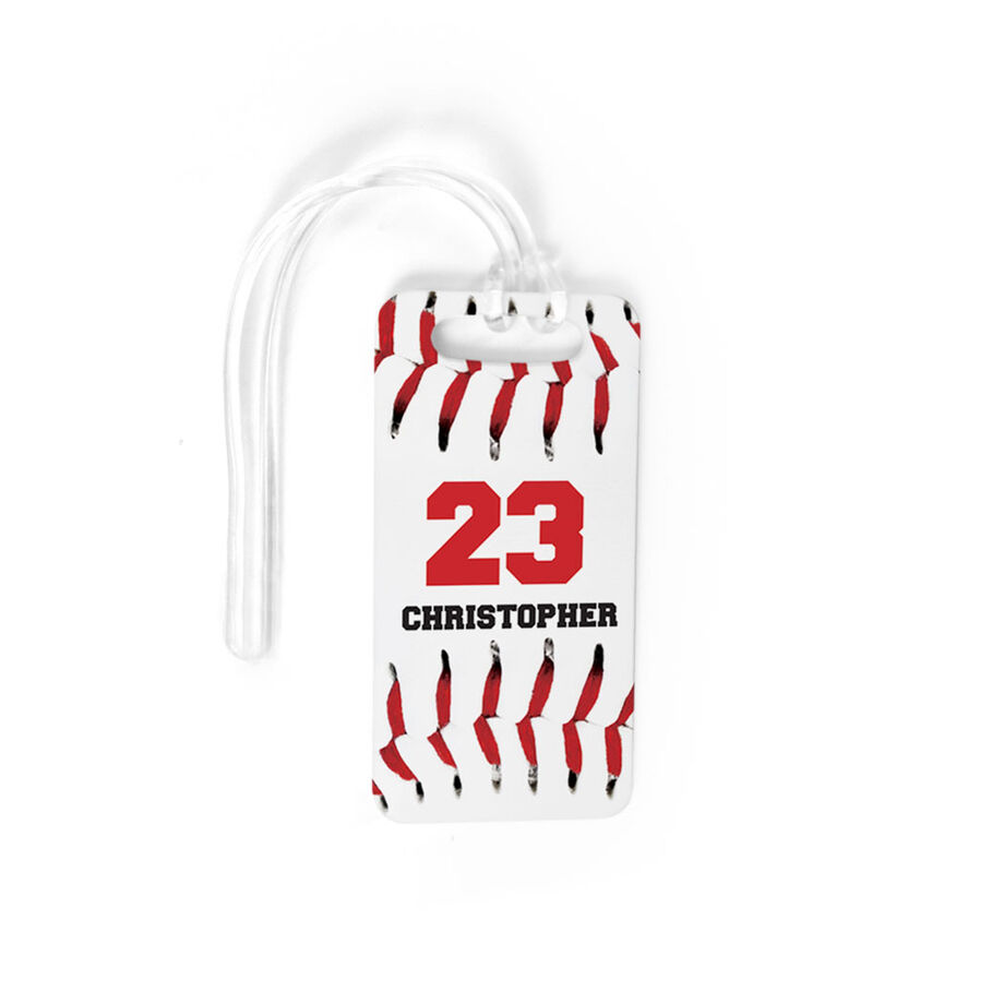 Baseball Bag/Luggage Tag - Personalized Big Number with Baseball