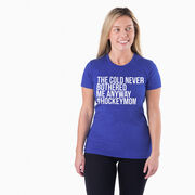 Hockey Women's Everyday Tee - The Cold Never Bothered Me Anyway #HockeyMom