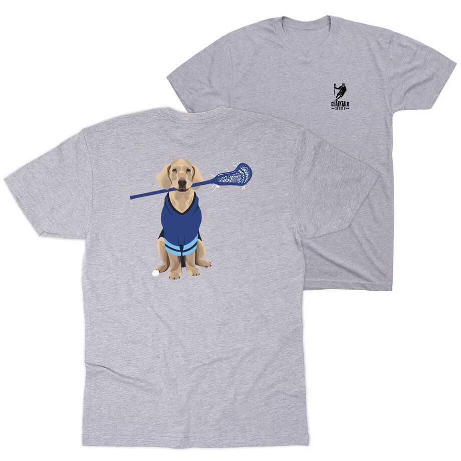 Guys Lacrosse Short Sleeve T-Shirt - Laxer the Lacrosse Dog (Back Design)