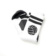Volleyball Woven Mid-Calf Socks - Ball (White/Black)