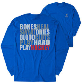 Hockey Tshirt Long Sleeve - Bones Saying (Back Design)