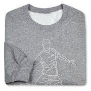 Soccer Crewneck Sweatshirt - Soccer Guy Player Sketch