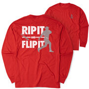 Baseball Tshirt Long Sleeve - Rip It Flip It (Back Design)
