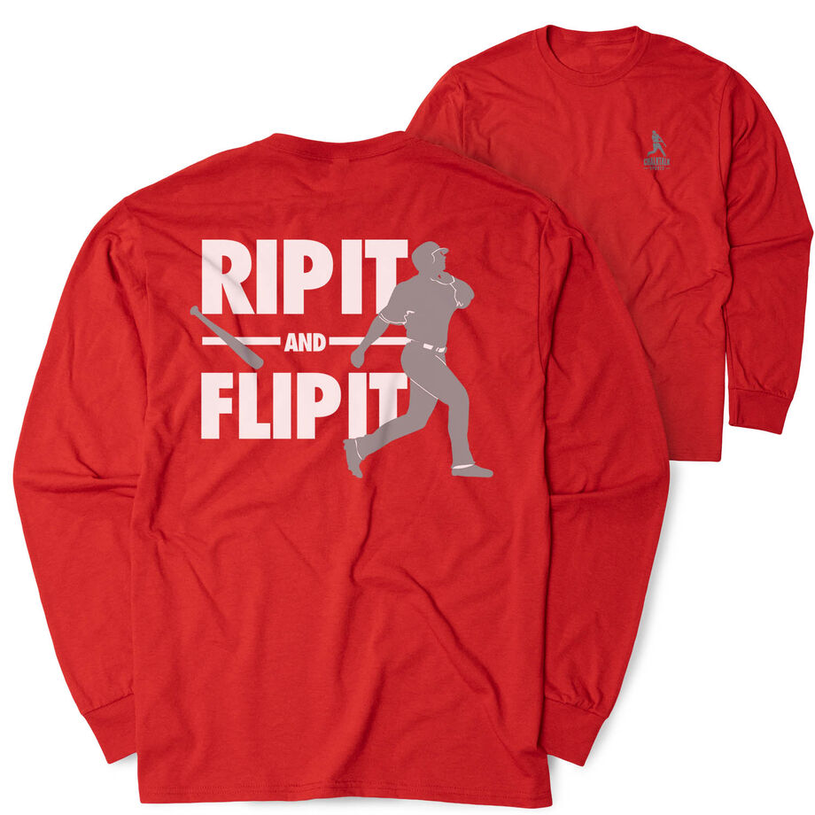 Baseball Tshirt Long Sleeve - Rip It Flip It (Back Design)