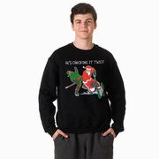 Hockey Crewneck Sweatshirt - He's Checking It Twice