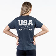 Field Hockey Short Sleeve T-Shirt - USA(Back Design)