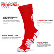Basketball Woven Mid-Calf Socks - Superelite (Red/White)