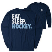 Hockey Tshirt Long Sleeve - Eat. Sleep. Hockey (Back Design)