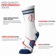 Baseball Woven Mid-Calf Socks - Blue Striped