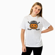 Hockey Short Sleeve Performance Tee - Helmet Pumpkin