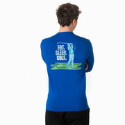 Golf Tshirt Long Sleeve - Eat. Sleep. Golf(Back Design)