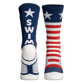 Swimming Woven Mid-Calf Socks - USA
