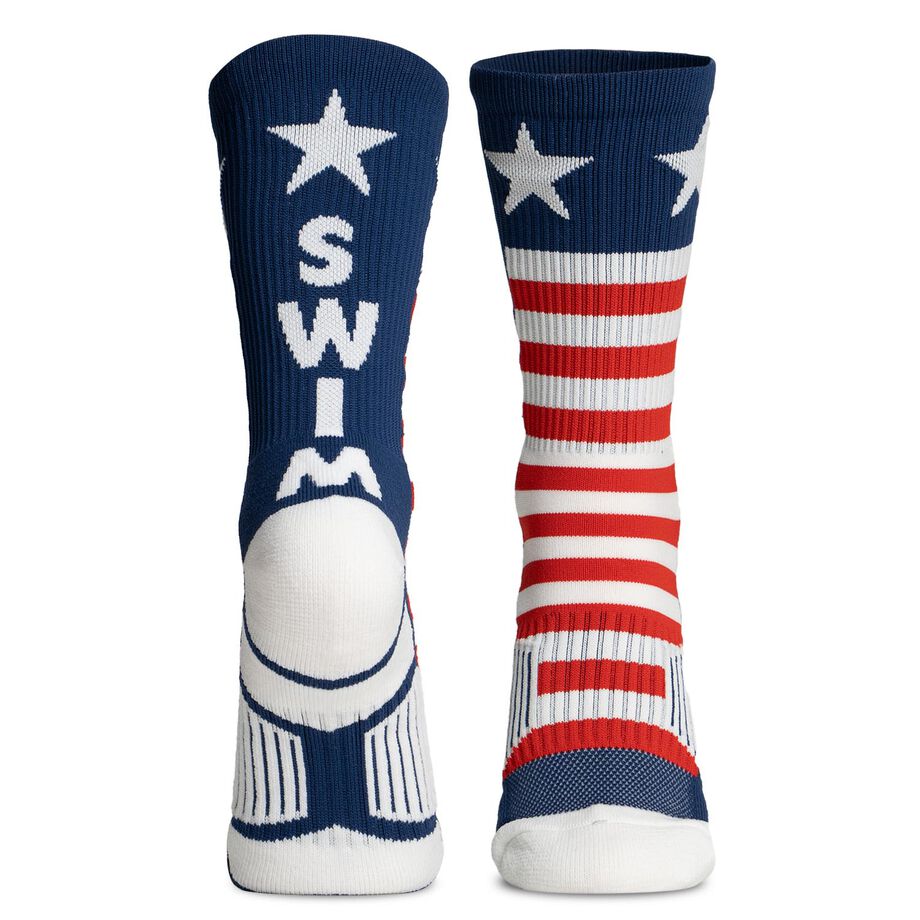 Swimming Woven Mid-Calf Socks - USA