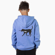 Guys Lacrosse Hooded Sweatshirt - Max The Lax Dog (Back Design)