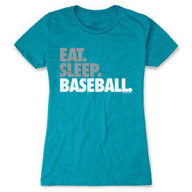 Baseball Women's Everyday Tee - Eat Sleep Baseball Bold Text