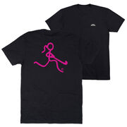 Field Hockey Short Sleeve T-Shirt - Neon Field Hockey Girl (Back Design)