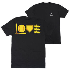 Softball Short Sleeve T-Shirt - Love To Play (Back Design)