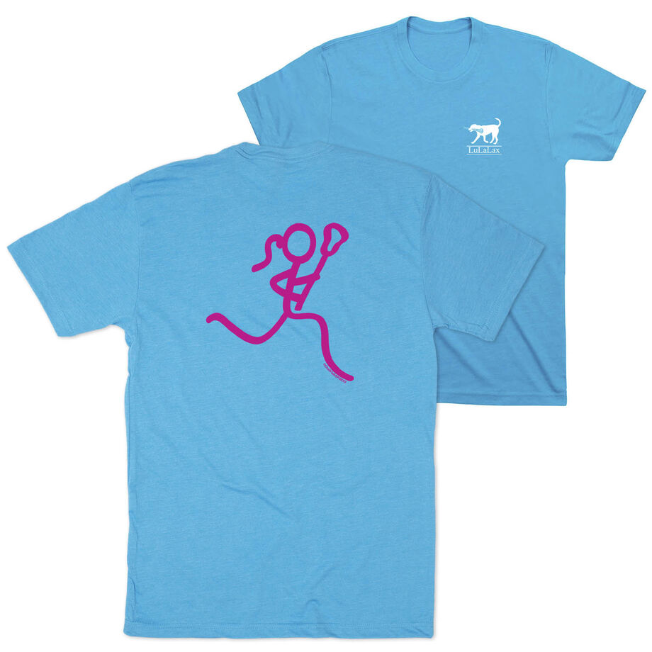 Lacrosse Short Sleeve T-Shirt - Neon Lax Girl (Back Design)