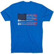 Guys Lacrosse Short Sleeve T-Shirt - American Flag