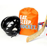 Hockey Drawstring Backpack Eat. Sleep. Hockey.