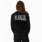 Girls Lacrosse Tshirt Long Sleeve - #LAXGIRL (Back Design)