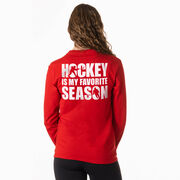 Hockey Tshirt Long Sleeve - Hockey Is My Favorite Season (Back Design)