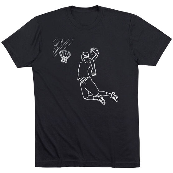 Basketball Short Sleeve T-Shirt - Basketball Player Sketch