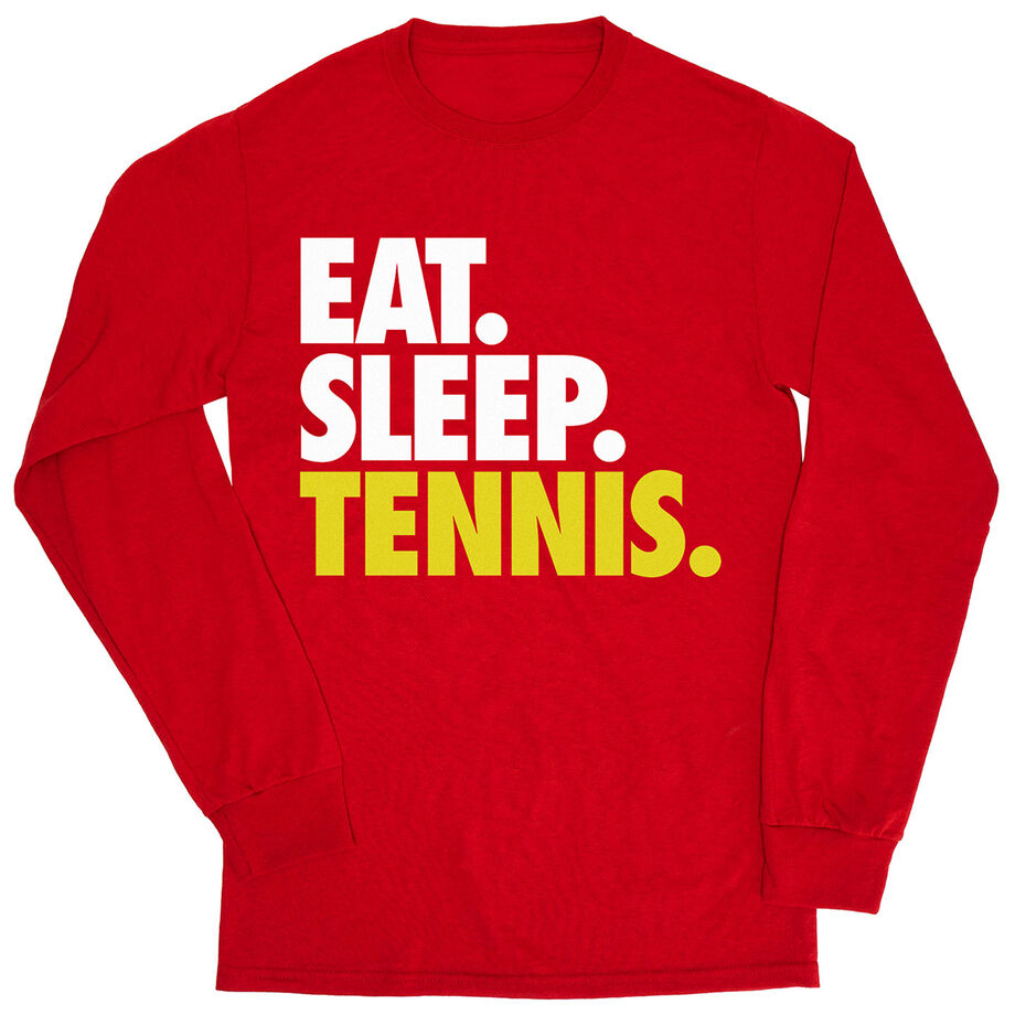 Tennis Tshirt Long Sleeve - Eat. Sleep. Tennis - Personalization Image