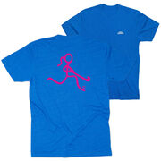 Field Hockey Short Sleeve T-Shirt - Neon Field Hockey Girl (Back Design)