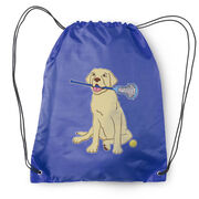 Girls Lacrosse Drawstring Backpack - Chase The Lax Dog 