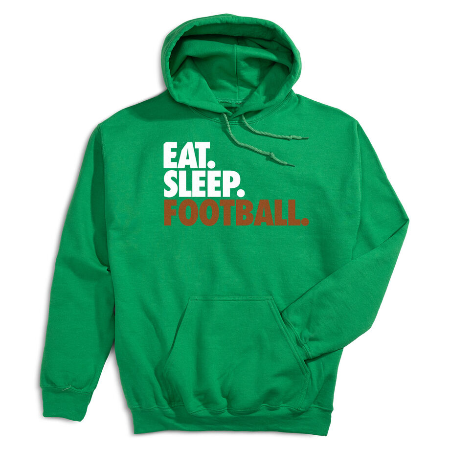 Football Hooded Sweatshirt - Eat. Sleep. Football. - Personalization Image