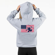 Hockey Hooded Sweatshirt - Patriotic Hockey (Back Design)