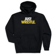Wrestling Hooded Sweatshirt - Just Wrestle [Adult X-Large/Black] - SS