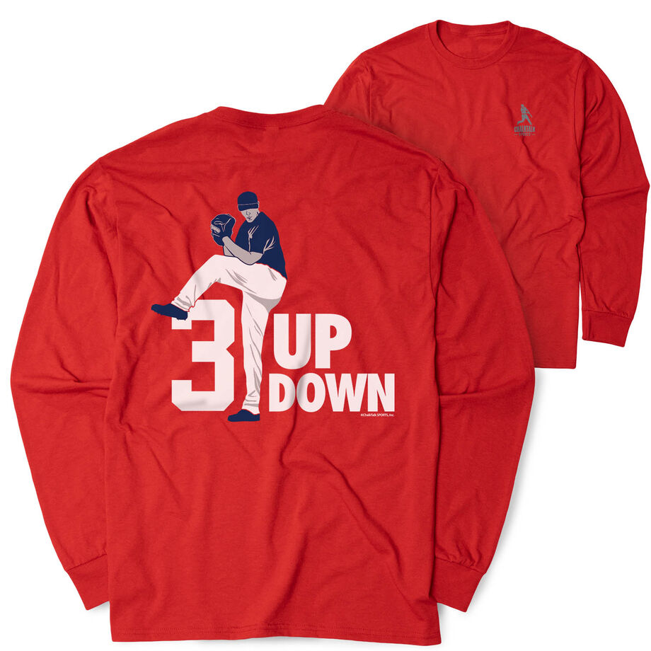 Baseball Tshirt Long Sleeve - 3 Up 3 Down  (Back Design)