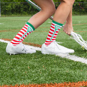 Lacrosse Woven Mid-Calf Socks - Stripes (Red/White)