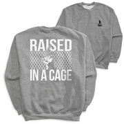 Baseball Crewneck Sweatshirt - Raised in a Cage (Back Design)