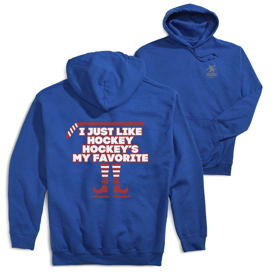 Hockey Hooded Sweatshirt - Hockey's My Favorite (Back Design)