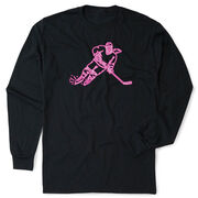 Hockey Tshirt Long Sleeve - Neon Hockey Girl