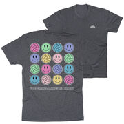 Volleyball Short Sleeve T-Shirt - Volleyball Makes Me Happy (Back Design)