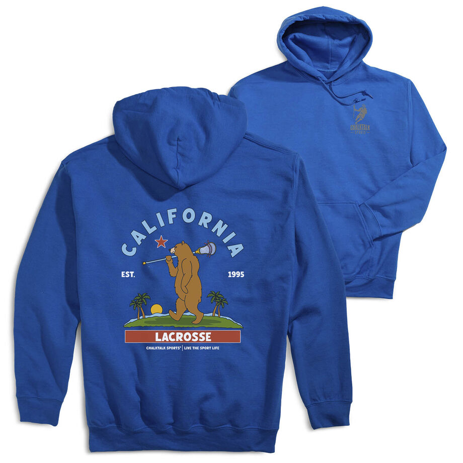 Guys Lacrosse Hooded Sweatshirt - California Lacrosse (Back Design)