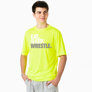 Wrestling Short Sleeve Performance Tee - Eat. Sleep. Wrestle.