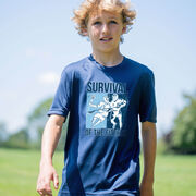 Guys Lacrosse Short Sleeve Performance Tee - Survival of the Fittest