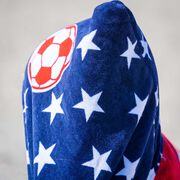 Soccer Hooded Towel - American Flag